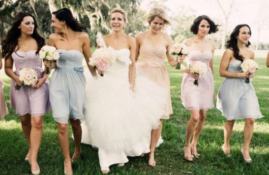 variety color bridesmaid dresses